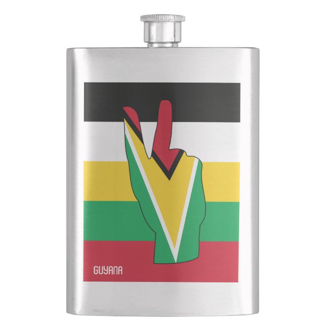 Guyana Flag Sieg Signatur Patriotic Flachmann (Vorderseite)