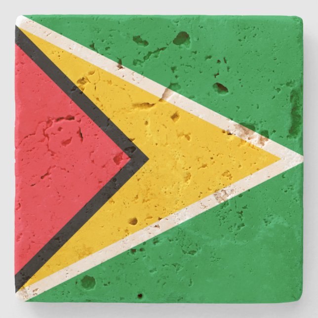 Guyana Flag Stone Untersetzer (Vorderseite)