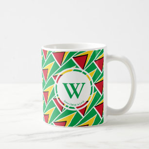 GUYANA FLAG Stylish Custom MONOGRAM Guyanese Kaffeetasse