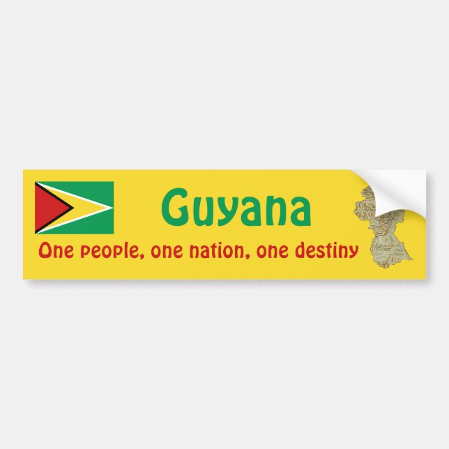 Guyana Flag und Map Autoaufkleber (Vorne)