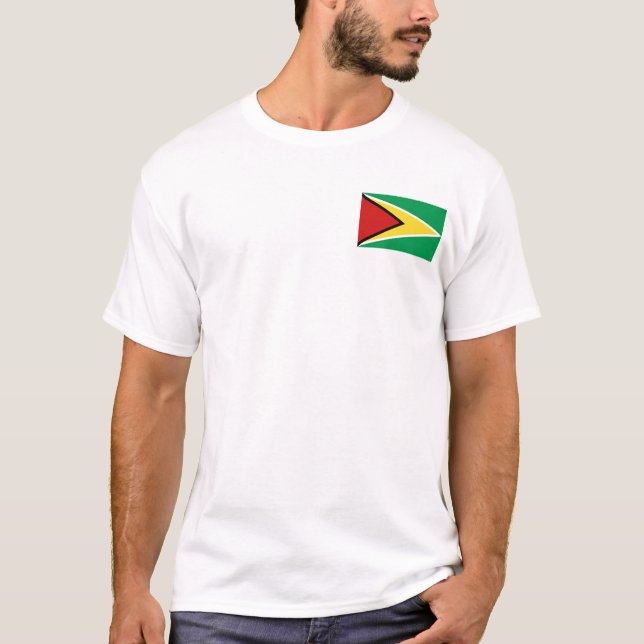 Guyana Flag und Map T - Shirt (Vorderseite)