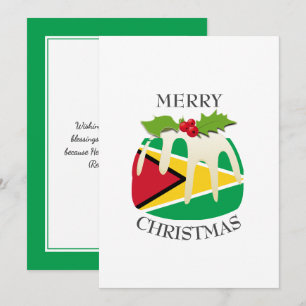 GUYANA FLAG   Weihnachtspudding   festlich Feiertagskarte