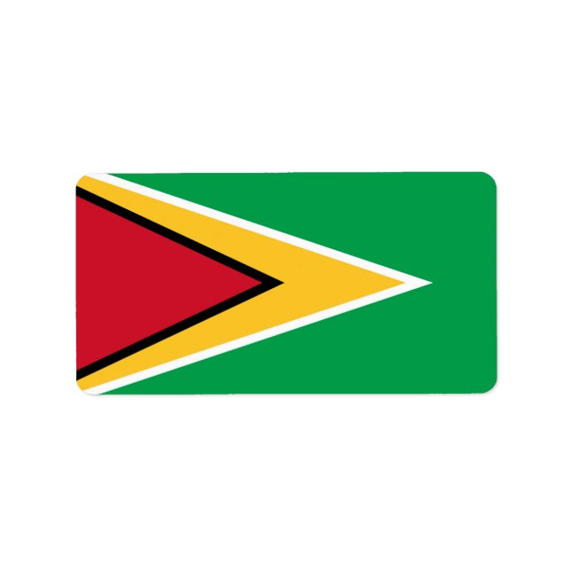 Guyana-Flagge Adressaufkleber (Vorne)