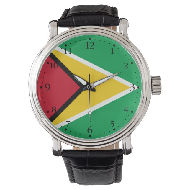 Guyana-Flagge Armbanduhr (Vorderseite)