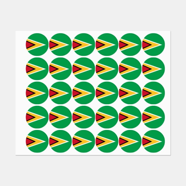 Guyana-Flagge Etiketten (Blatt)