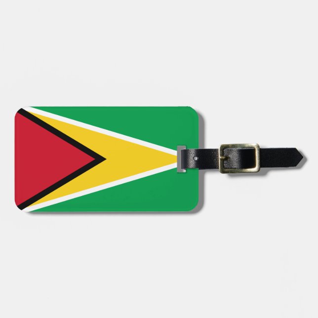 Guyana-Flagge Gepäckanhänger (Vorderseite horizontal)