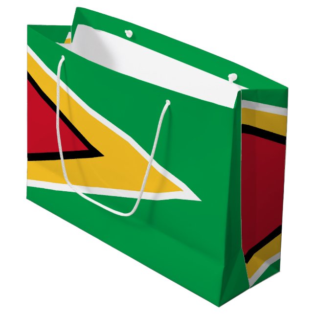 Guyana-Flagge Große Geschenktüte (Vorderseite Schrägansicht)