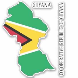 Guyana-Flagge Karte Aufkleber
