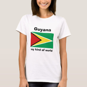 Guyana-Flagge + Karte + Text-T-Shirt T-Shirt