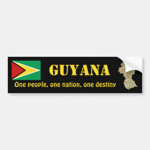 Guyana-Flagge + Karten-Autoaufkleber Autoaufkleber