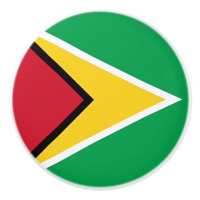 Guyana-Flagge Keramikknauf (Vorderseite)