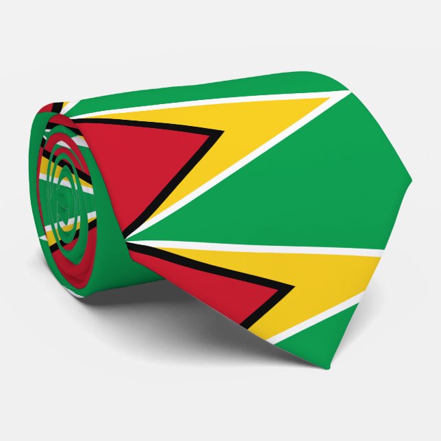 Guyana-Flagge Krawatte (Gerollt)