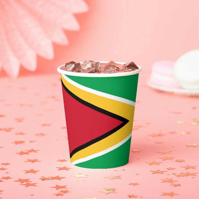 Guyana-Flagge Pappbecher (Insitu)