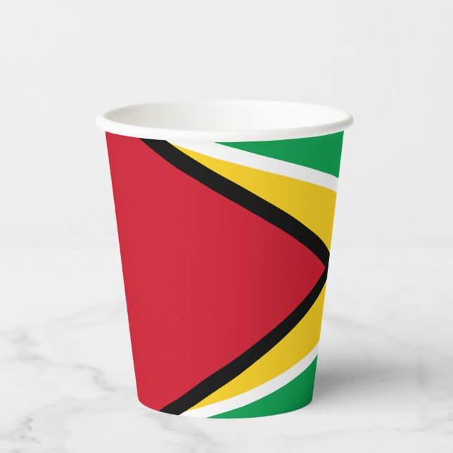 Guyana-Flagge Pappbecher (Vorderseite)