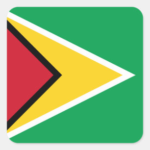Guyana-Flagge Quadratischer Aufkleber