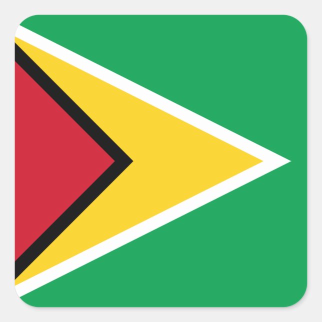Guyana-Flagge Quadratischer Aufkleber (Vorderseite)
