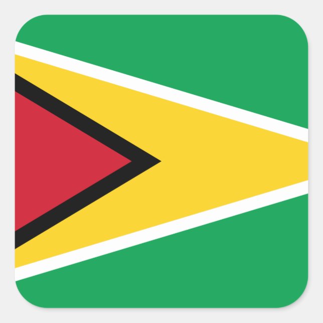 Guyana-Flagge Quadratischer Aufkleber (Vorderseite)