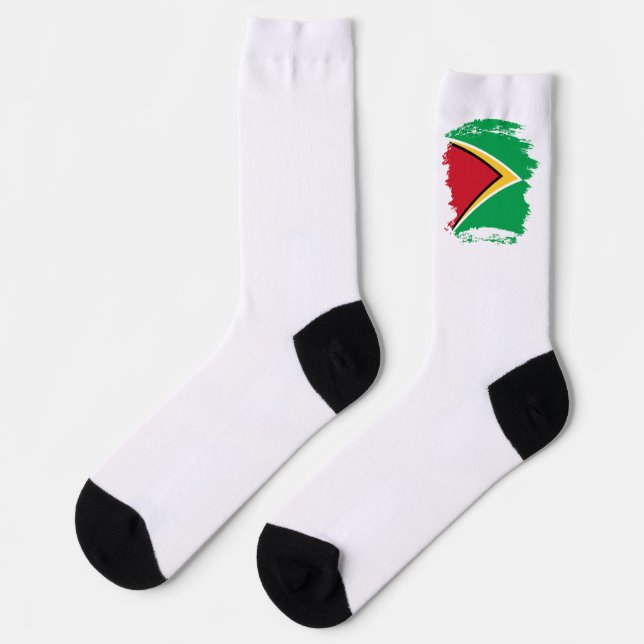 Guyana-Flagge Socken (Linkes Detail)