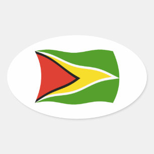 Guyana-Flaggen-Aufkleber Ovaler Aufkleber