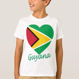 Guyana-Flaggen-Herz T-Shirt