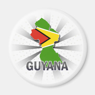Guyana-Flaggen-Karte 2,0 Magnet