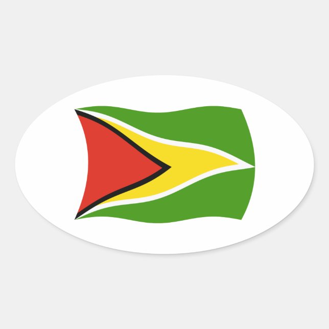 Guyana-Flaggenaufkleber Ovaler Aufkleber (Vorderseite)