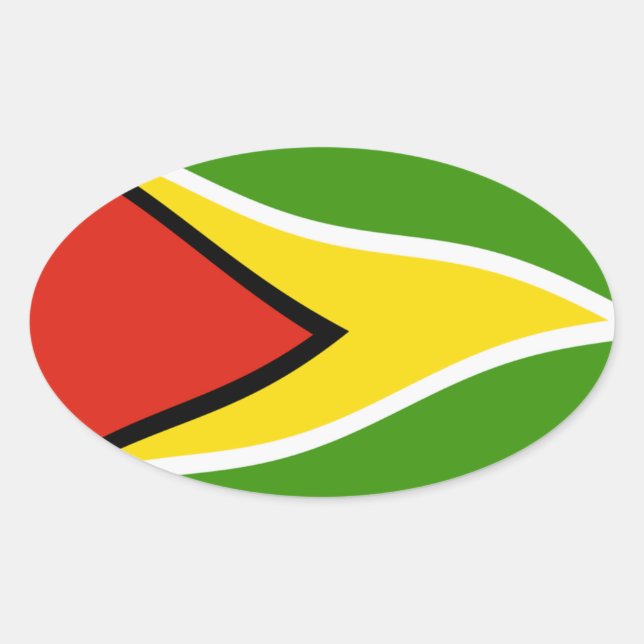Guyana-Flaggenaufkleber Ovaler Aufkleber (Vorderseite)
