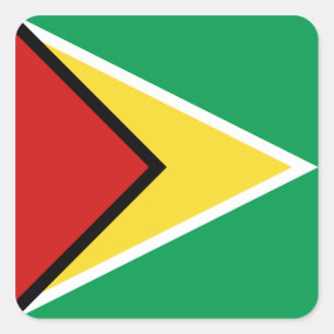 Guyana-Flaggenaufkleber Quadratischer Aufkleber