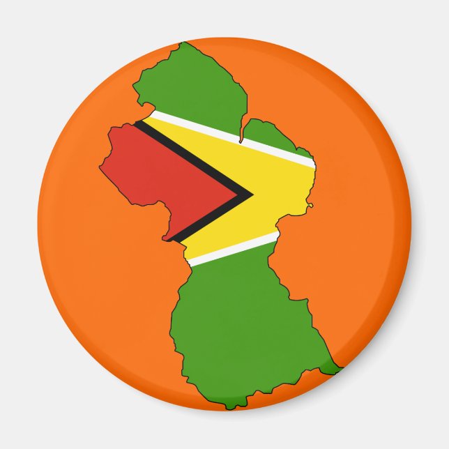 Guyana-Flaggenkarte Magnet (Vorne)