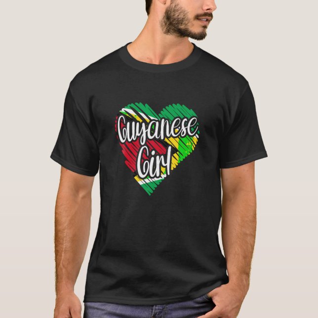 Guyana für Girl Guyanese Herzenflagge Frauen Guya T-Shirt (Vorderseite)
