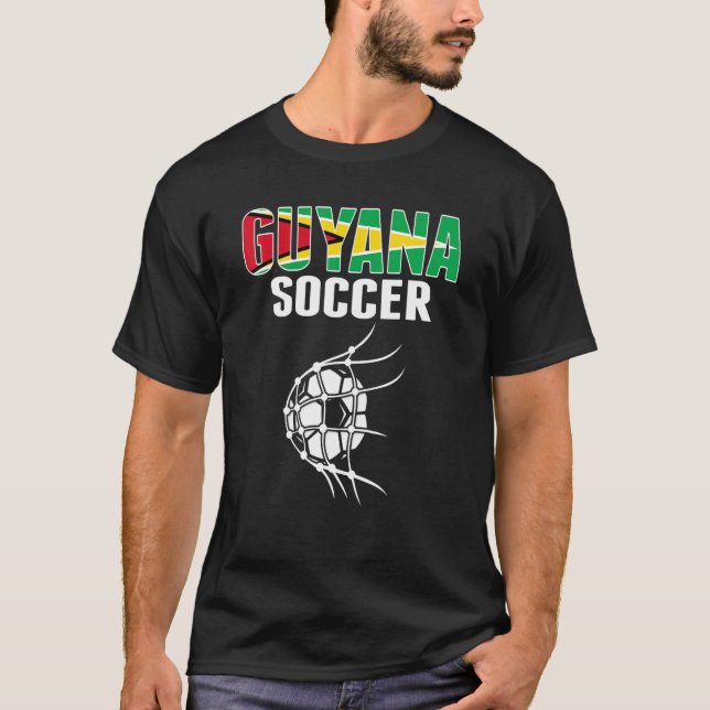 Guyana Fußball-Ball in Net Guyana Fußball Suppleme T-Shirt (Vorderseite)