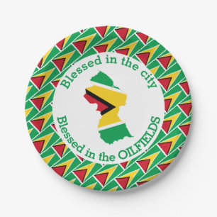 GUYANA gesegnet in den Ölfeldern Personalisiert Pappteller