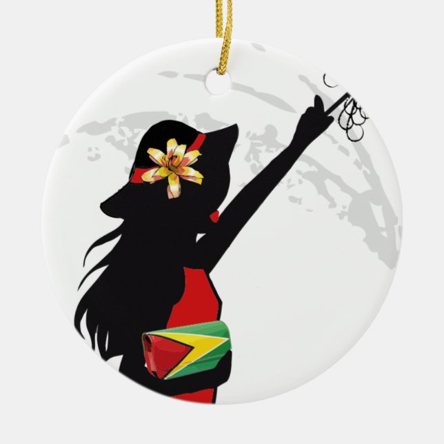 Guyana Girl Round Ornament (Vorne)