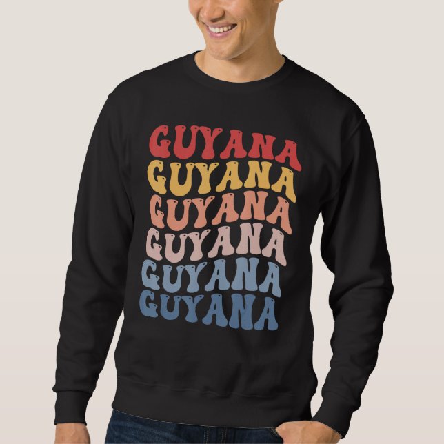 Guyana Groovy Retro Guyanese Sweatshirt (Vorderseite)