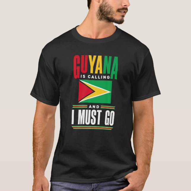 Guyana Guyana Flaga Guyana Guyana ruft und T-Shirt (Vorderseite)