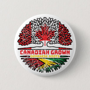 Guyana Guyana Kanadische Tree-Roots-Flagge Button