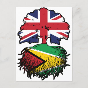 Guyana Guyanese Britische Tree Roots Flag Postkarte