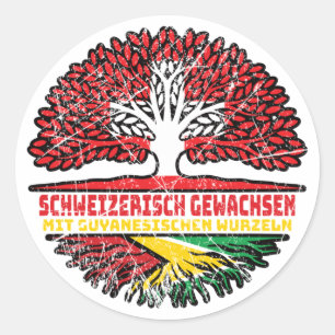 Guyana Guyanisch Schweizer Schweiz Baum Wurzel Runder Aufkleber