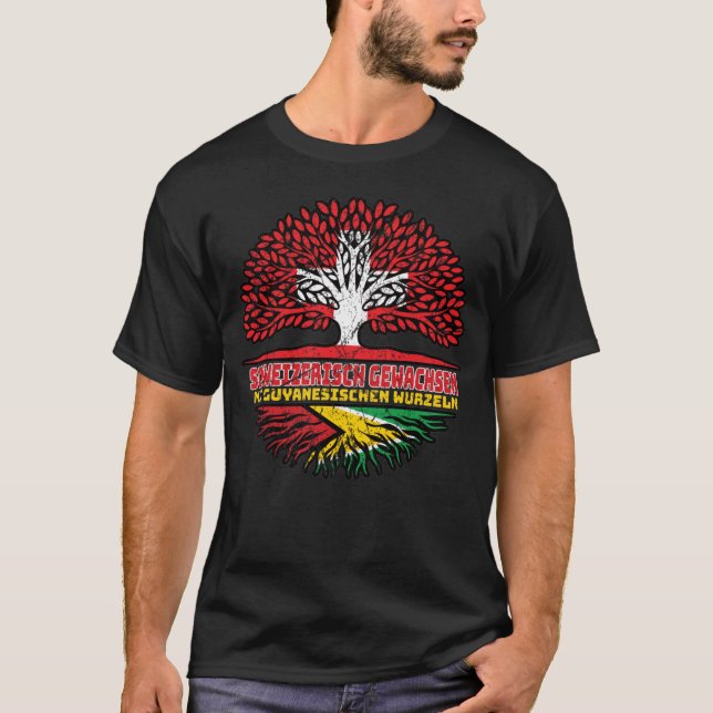 Guyana Guyanisch Schweizer Schweiz Baum Wurzel T-Shirt (Vorderseite)