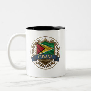 Guyana Heritage Crest Karibischer Stolz Zweifarbige Tasse