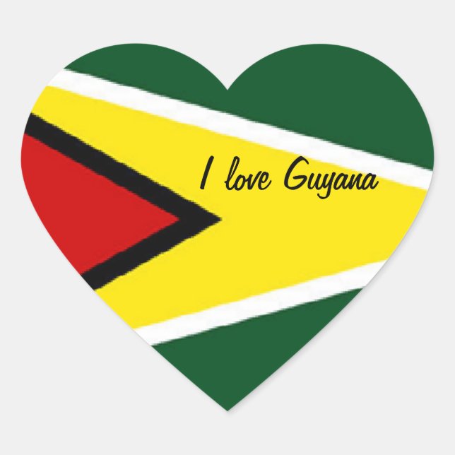 Guyana Herzkranke Herz-Aufkleber (Vorderseite)