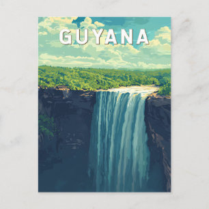 Guyana Illustration Reise Kunst Vintage Postkarte