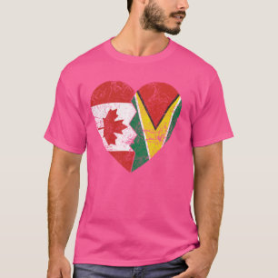 Guyana Kanadische Flaggen Herz Kanada Guyana Roots T-Shirt