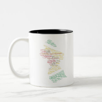 Guyana Karte mit Distrikten Zweifarbige Tasse