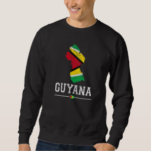 Guyana-Karte und Flagge Souvenir Abgenutzt Guyana Sweatshirt