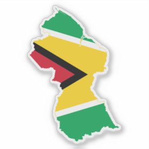 Guyana Land und Flagge Aufkleber