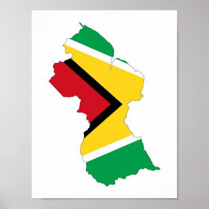 Guyana-Länderflaggensymbol Poster