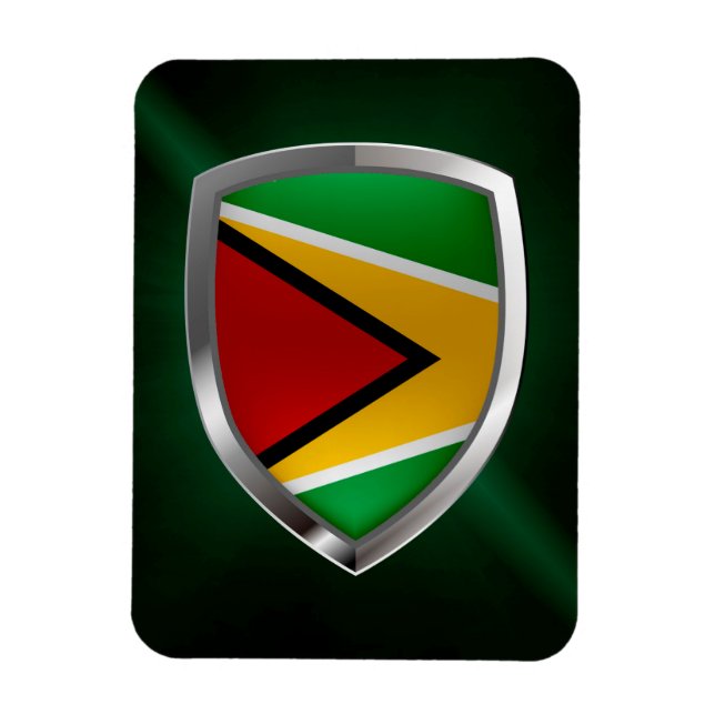 Guyana Mettalic Emblem Magnet (Vertikal)