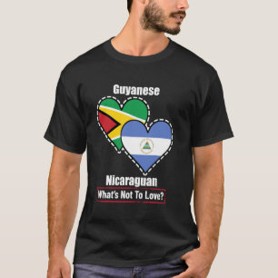 Guyana-Nicaragua Herz Flaggen Was gibt es nicht zu T-Shirt