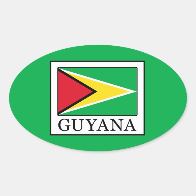 Guyana Ovaler Aufkleber (Vorderseite)
